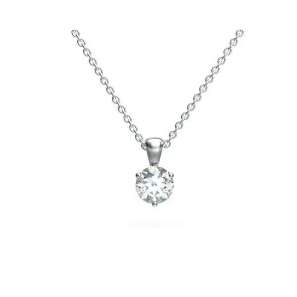 GB Necklaces 050 Carats Solitaire Round Cut Natural Earth Mined Diamond Necklace Pendant