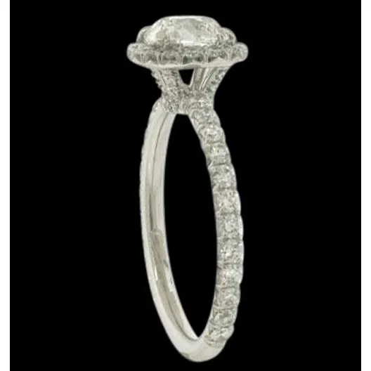GB Rings 250 Carats Antique Style Halo Cushion Natural Earth Mined Diamond Ring White Gold 14K