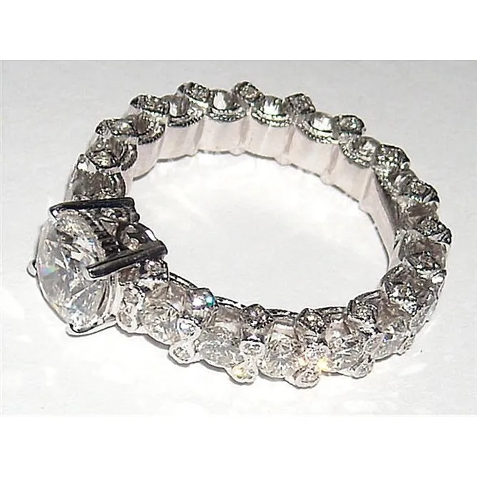 GB Rings 401 Carats Real Natural Earth Mined Diamond Engagement Ring White Gold 14K