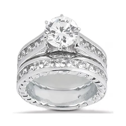 GB Rings Natural Earth Mined Diamond Engagement Ring With Accents Set 421 Carats White Gold 14K GB Rings Natural Earth Mined Diamond Engagement Ring With Accents Set 421 Carats White Gold 14K
