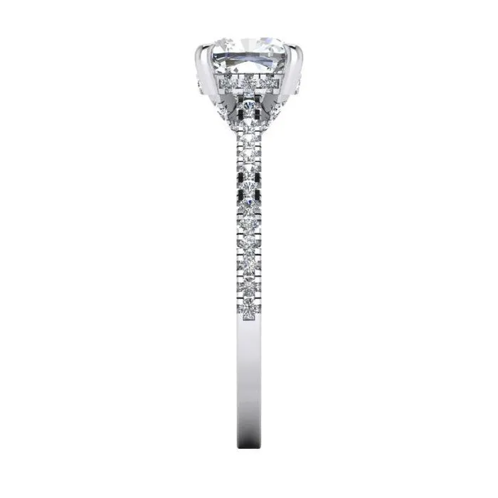 HarryChadEntcom Rings Cushion Natural Earth Mined Diamond Engagement Ring White Gold Cathedral Setting 2 Carats HarryChadEntcom Rings Cushion Natural Earth Mined Diamond Engagement Ring White Gold Cathedral Setting 2 Carats