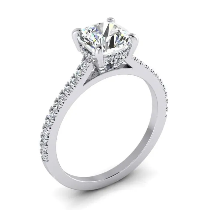 HarryChadEntcom Rings Cushion Natural Earth Mined Diamond Engagement Ring White Gold Cathedral Setting 2 Carats HarryChadEntcom Rings Cushion Natural Earth Mined Diamond Engagement Ring White Gold Cathedral Setting 2 Carats
