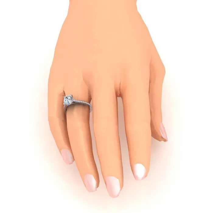 HarryChadEntcom Rings Cushion Natural Earth Mined Diamond Engagement Ring White Gold Cathedral Setting 2 Carats HarryChadEntcom Rings Cushion Natural Earth Mined Diamond Engagement Ring White Gold Cathedral Setting 2 Carats
