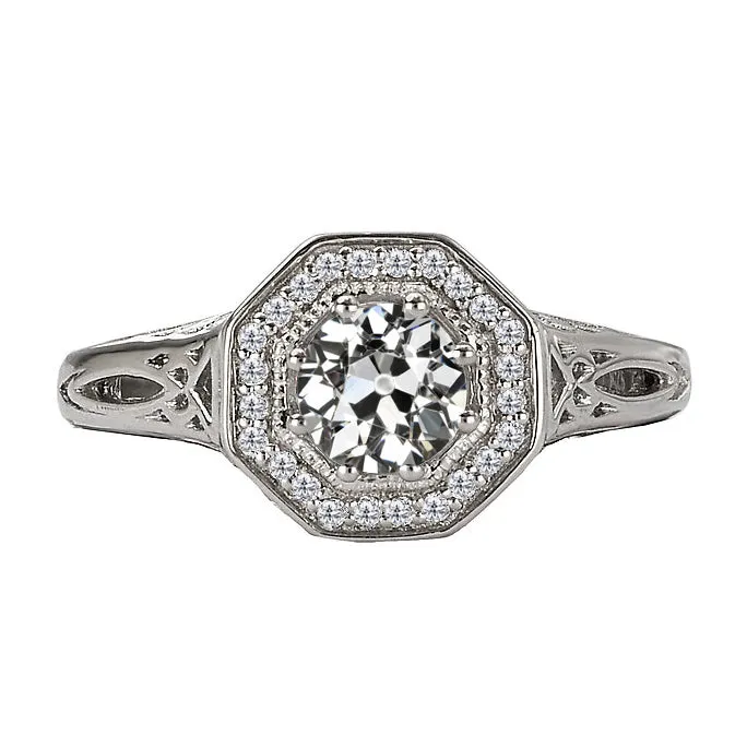 HarryChadEntcom Rings Round Old Cut Halo Vintage Style Earth Mined Diamond Ring 2 Carats HarryChadEntcom Rings Round Old Cut Halo Vintage Style Earth Mined Diamond Ring 2 Carats
