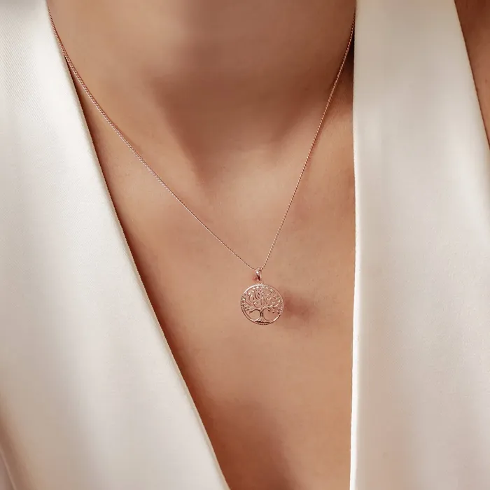 Hey Happiness Necklaces Tree of Life Pendant Necklace Sterling Silver