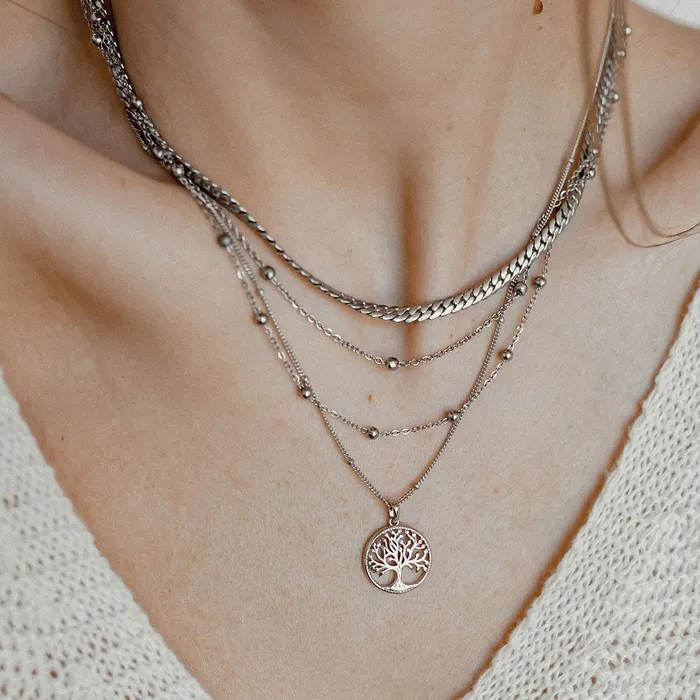 Hey Happiness Necklaces Tree of Life Pendant Necklace Sterling Silver