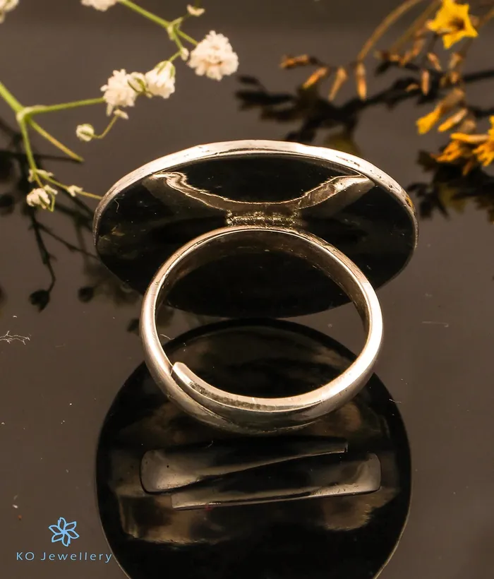 Jaipur The Chakra Silver Statement Open Finger Ring Rings