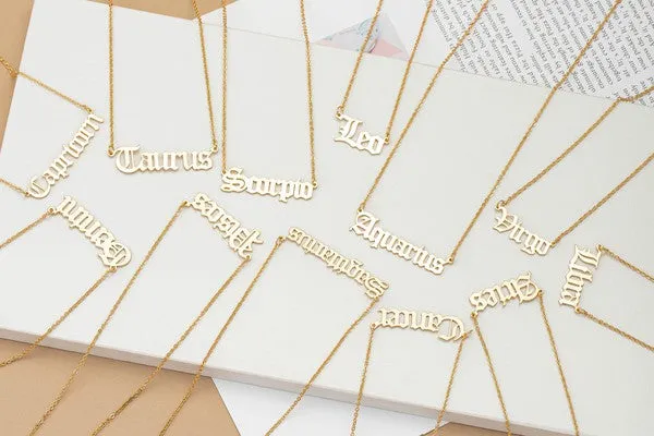 LA3accessories Necklaces Laser cut zodiac sign pendant necklace