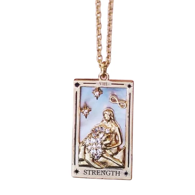 Life Changing Energy Antiqued Enamel Tarot Necklace Necklaces