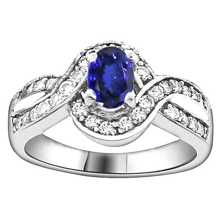 Oval Tanzanite And Round Natural Earth Mined Diamonds 250 Carats Wedding Ring Gold 14K GB Rings Oval Tanzanite And Round Natural Earth Mined Diamonds 250 Carats Wedding Ring Gold 14K GB Rings