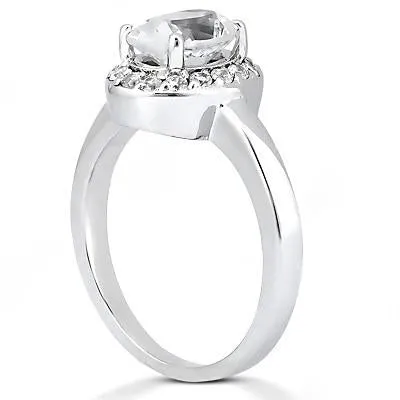 Rings GB Oval Natural Earth Mined Diamond Halo Ring 125 Ct White Gold 14K Rings GB Oval Natural Earth Mined Diamond Halo Ring 125 Ct White Gold 14K