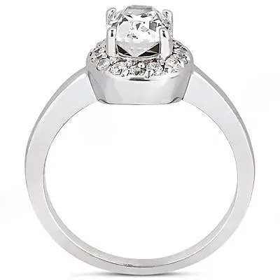 Rings GB Oval Natural Earth Mined Diamond Halo Ring 125 Ct White Gold 14K Rings GB Oval Natural Earth Mined Diamond Halo Ring 125 Ct White Gold 14K
