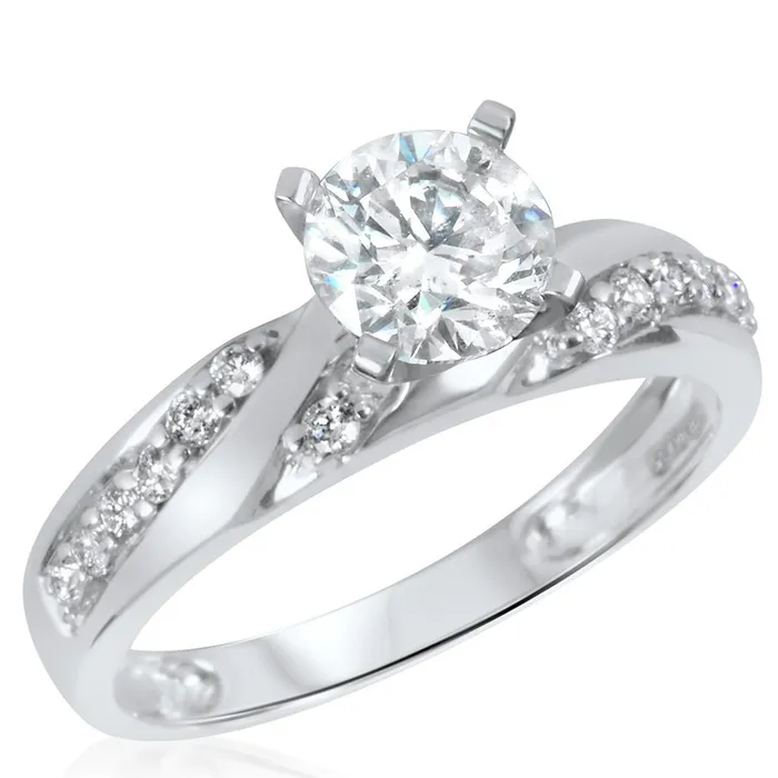 Rings GB Round Natural Earth Mined Diamond Engagement Ring With Accents 270 Carats Jewelry New Rings GB Round Natural Earth Mined Diamond Engagement Ring With Accents 270 Carats Jewelry New