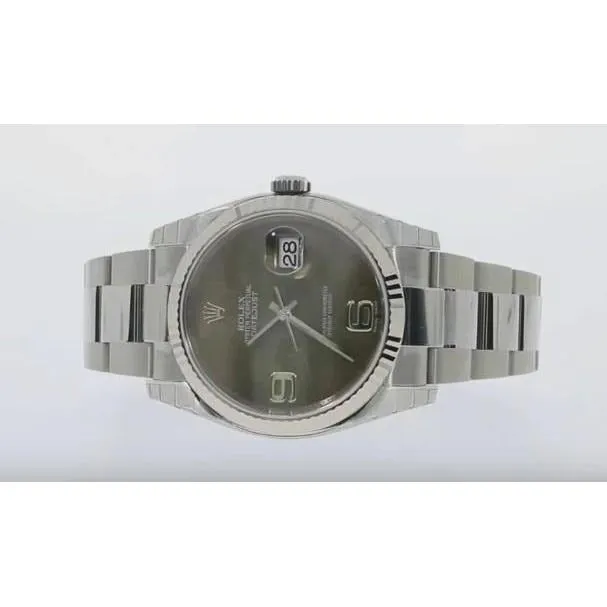 Rolex Datejust Mens Watch Fluted Bezel Stainless Steel Bracelet QUICK SET GB Bracelets