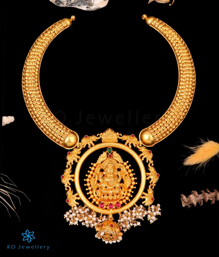 Silversmith Necklaces The Hiranmayi Silver Lakshmi Necklace
