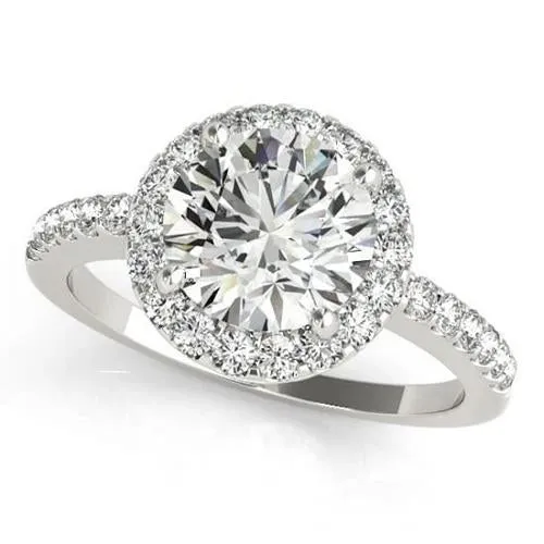 Sparkling Halo Round Natural Earth Mined Diamond Engagement Fancy Ring 250 Carat WG 14K GB Rings Sparkling Halo Round Natural Earth Mined Diamond Engagement Fancy Ring 250 Carat WG 14K GB Rings