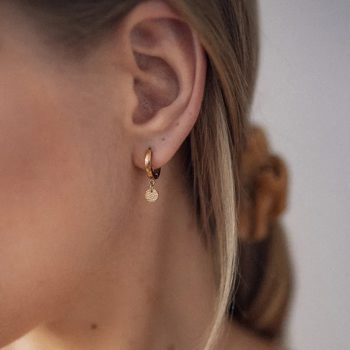 Textured Circle Hoop Earrings Gold Hey Happiness Earrings Textured Circle Hoop Earrings Gold Hey Happiness Earrings
