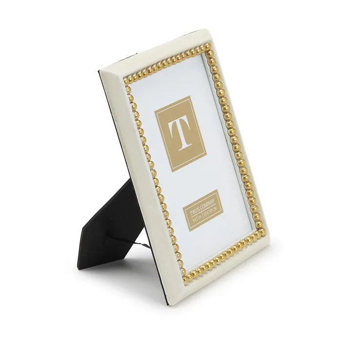 Twos Company Twos Company Gold Beads 5 X 7 Photo Frame Rings