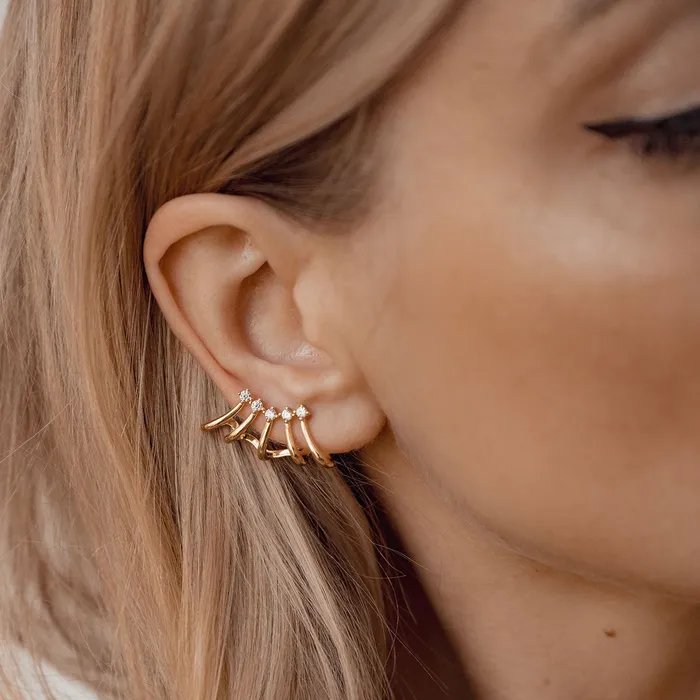 Wrap Wing Earring Sterling Silver Gold Hey Happiness Earrings Wrap Wing Earring Sterling Silver Gold Hey Happiness Earrings