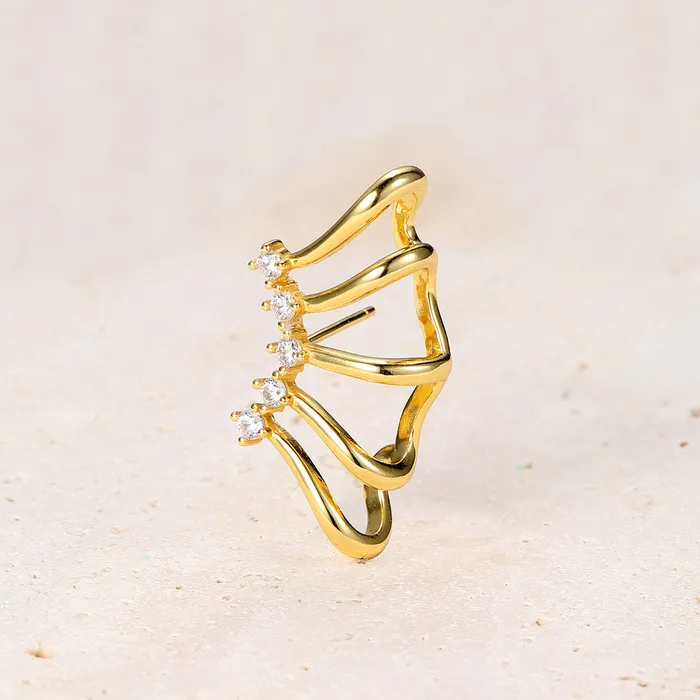 Wrap Wing Earring Sterling Silver Gold Hey Happiness Earrings Wrap Wing Earring Sterling Silver Gold Hey Happiness Earrings