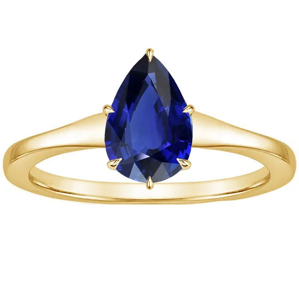 Yellow Gold Solitaire Ring Teardrop Style Ceylon Sapphire 250 Carats HarryChadEntcom Rings Yellow Gold Solitaire Ring Teardrop Style Ceylon Sapphire 250 Carats HarryChadEntcom Rings