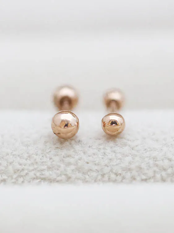 14K Gold Simple Ball Cartilage Earring 18G16G MinimalBijoux Earrings