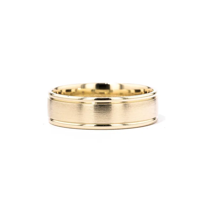 65mm Satin Finish Polish Edge Gold Ring Princess Bride Diamonds Rings