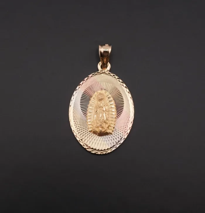AB and J PreStyled Sets 14k Gold DoubleSided Virgencita San Judas Pendant