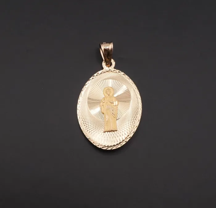 AB and J PreStyled Sets 14k Gold DoubleSided Virgencita San Judas Pendant