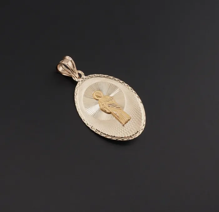 AB and J PreStyled Sets 14k Gold DoubleSided Virgencita San Judas Pendant