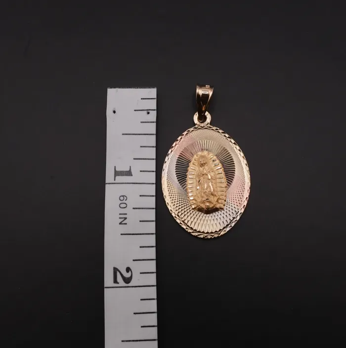 AB and J PreStyled Sets 14k Gold DoubleSided Virgencita San Judas Pendant