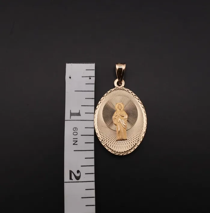 AB and J PreStyled Sets 14k Gold DoubleSided Virgencita San Judas Pendant
