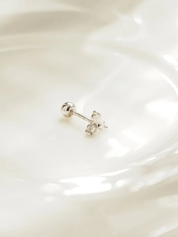 Earrings MinimalBijoux 14K Gold Moissanite Triangle Cartilage Earring 20G18G16G