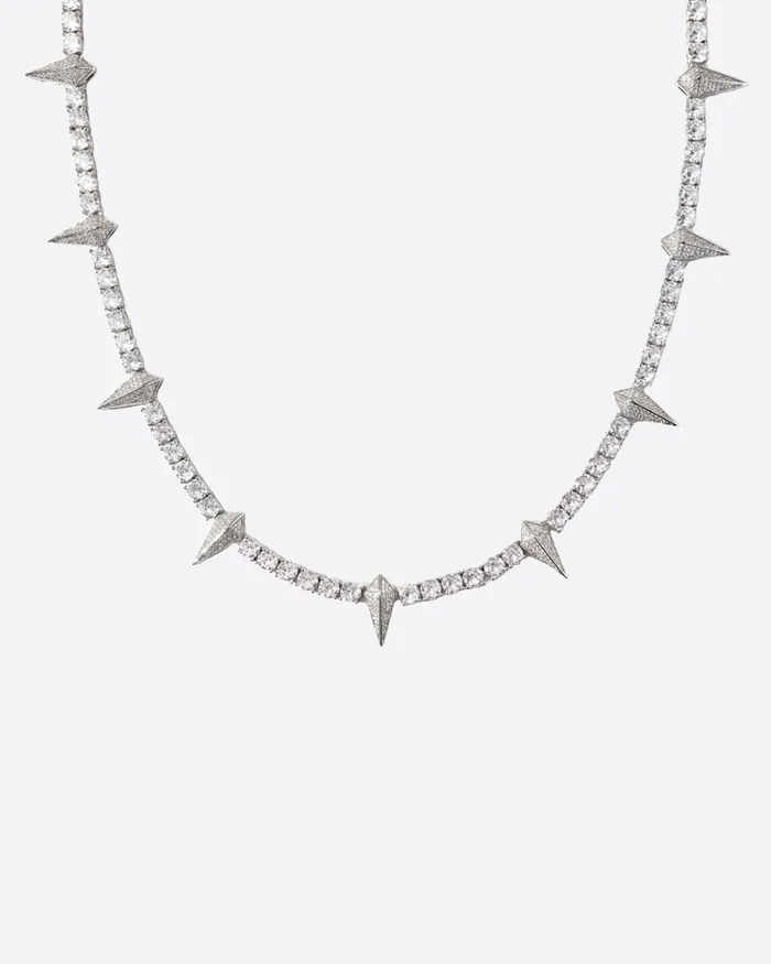 EMPIRE Necklaces SPIKED BREAKER CHAIN 5MM WHITE GOLD