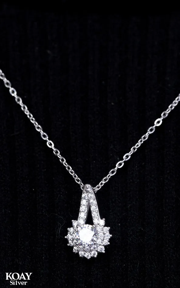 KOAY Silver Store Oval Stone 02 Necklace Necklaces