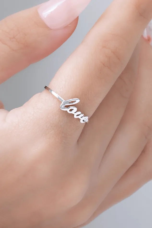 KOAY Silver Store Rings Plain Love Ring