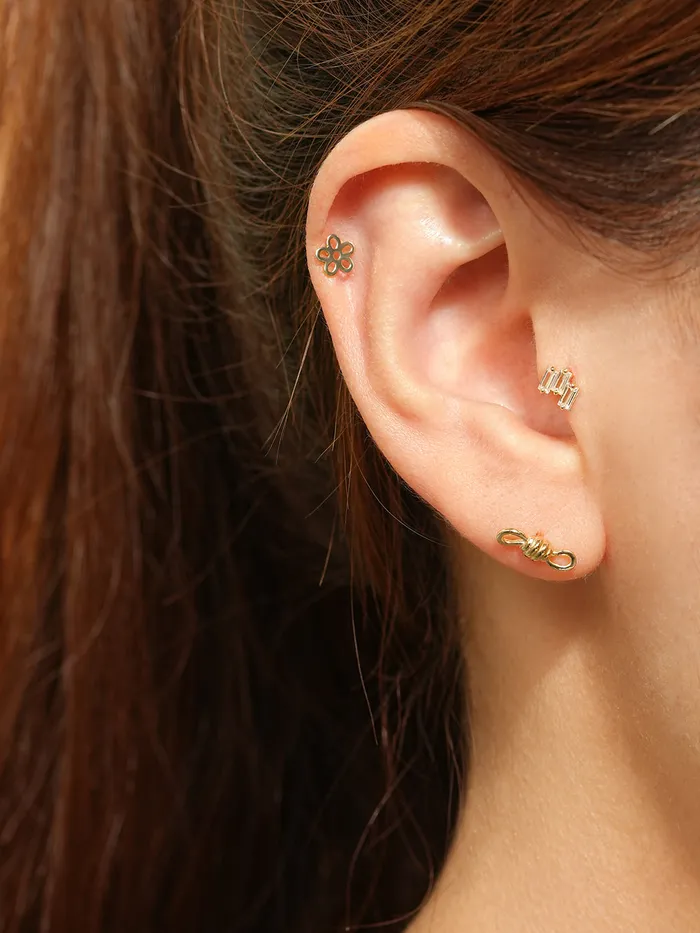 MinimalBijoux 14K Gold Tight Rope Cartilage Earring 20G Earrings