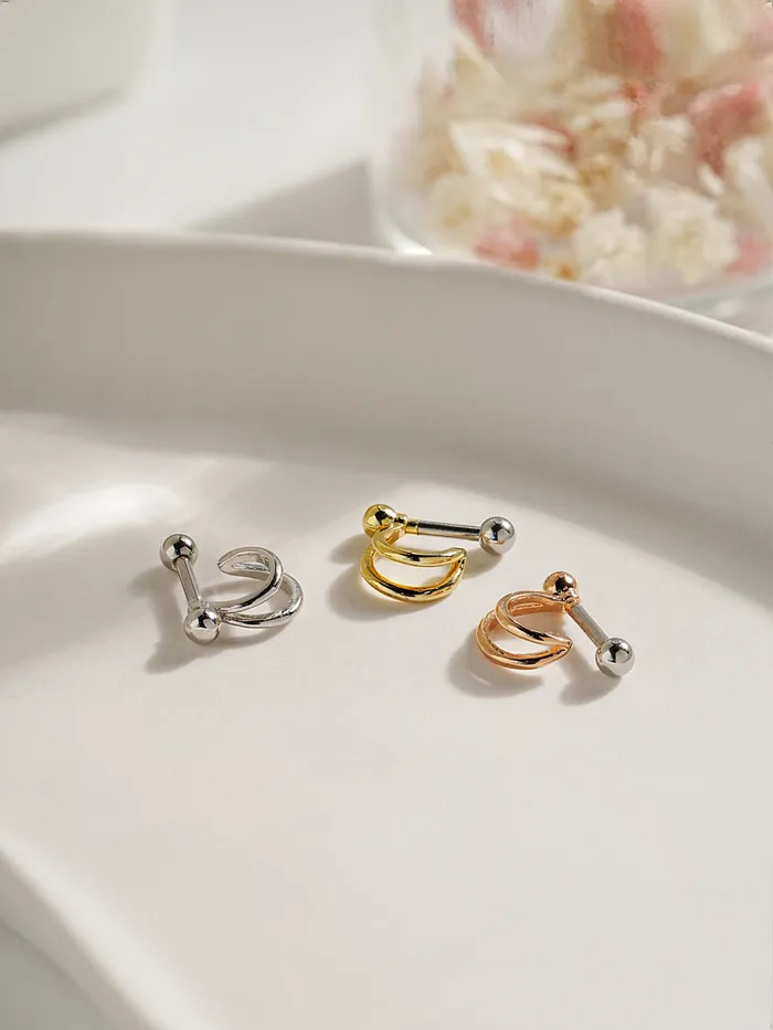 MinimalBijoux Beast Circle Line Cartilage Ear Piercing 16G Earrings