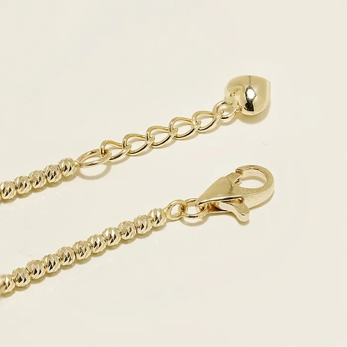 MinimalBijoux Bracelets 14K Teardrop Crystal Two Tone Ball Bracelet 2mm