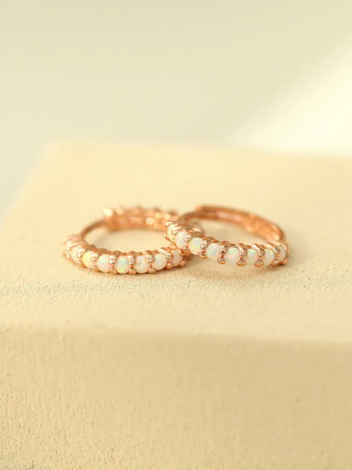MinimalBijoux Earrings 14K Gold Opal cartilage hoop earring