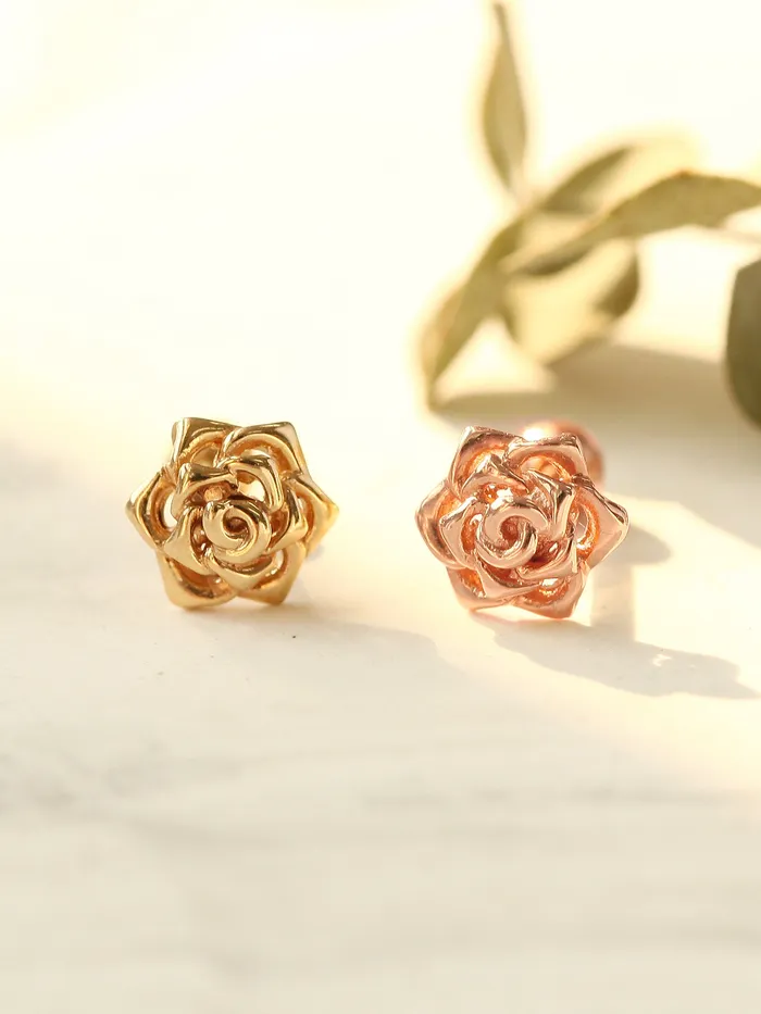 MinimalBijoux Earrings 14K Gold Rose Cartilage Earring 18g16g