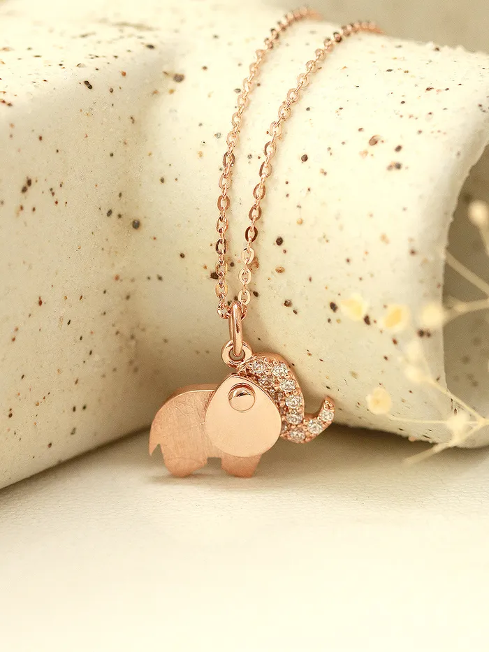 Necklaces MinimalBijoux 14K 18K Gold Lucky Elephant Necklace