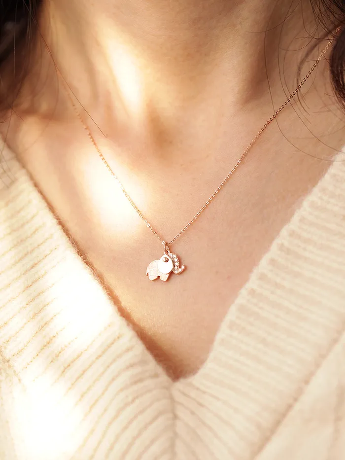 Necklaces MinimalBijoux 14K 18K Gold Lucky Elephant Necklace