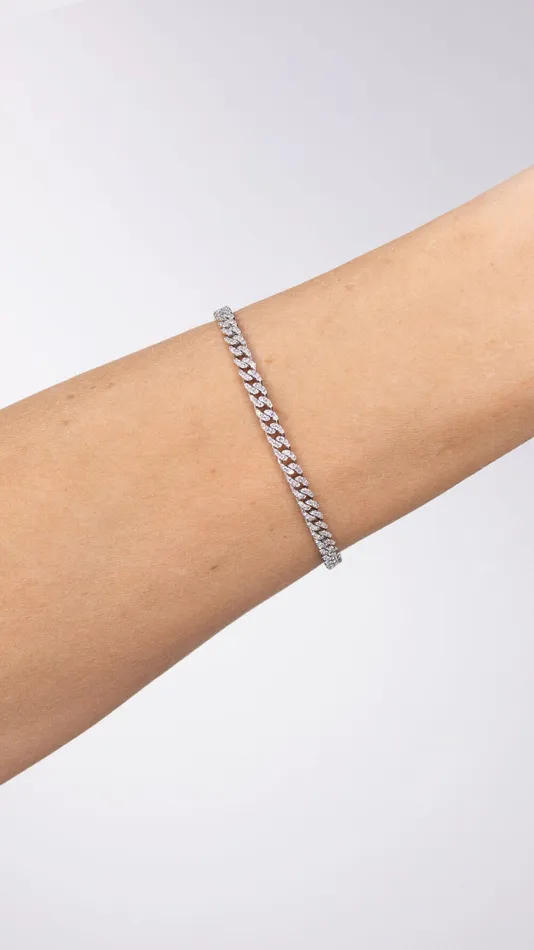 Princess Bride Diamonds Bracelets Mini Cuban Pav Bracelet