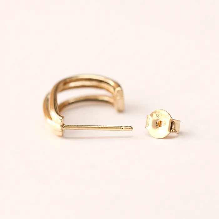 Rings MinimalBijoux 14K Gold Three lines Bold Half Ring Earring