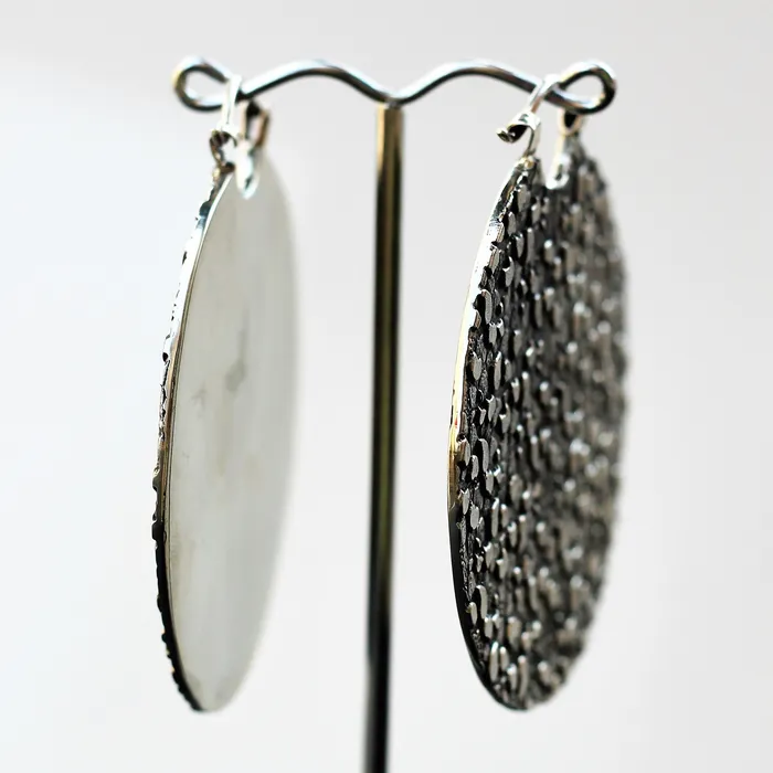 White Brass Ruler Earrings by Oracle Body Jewelry Oracle Body Jewelry Earrings