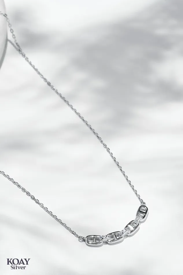 Zircon Gourmet Necklace KOAY Silver Store Necklaces